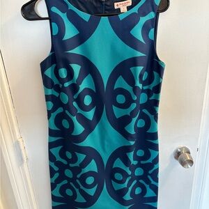 Brooks Brothers Blue and Teal Patterned Dress
